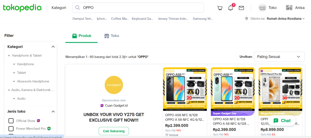 Tokopedia Home Page